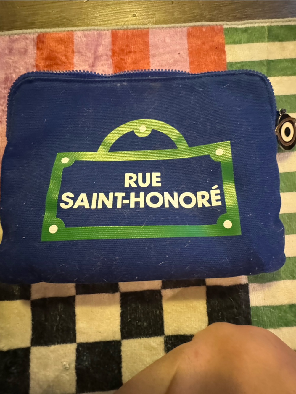 IKEA Blue Canvas Phone Pouch with Green Logo